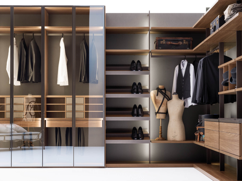 Walk-in closet with island