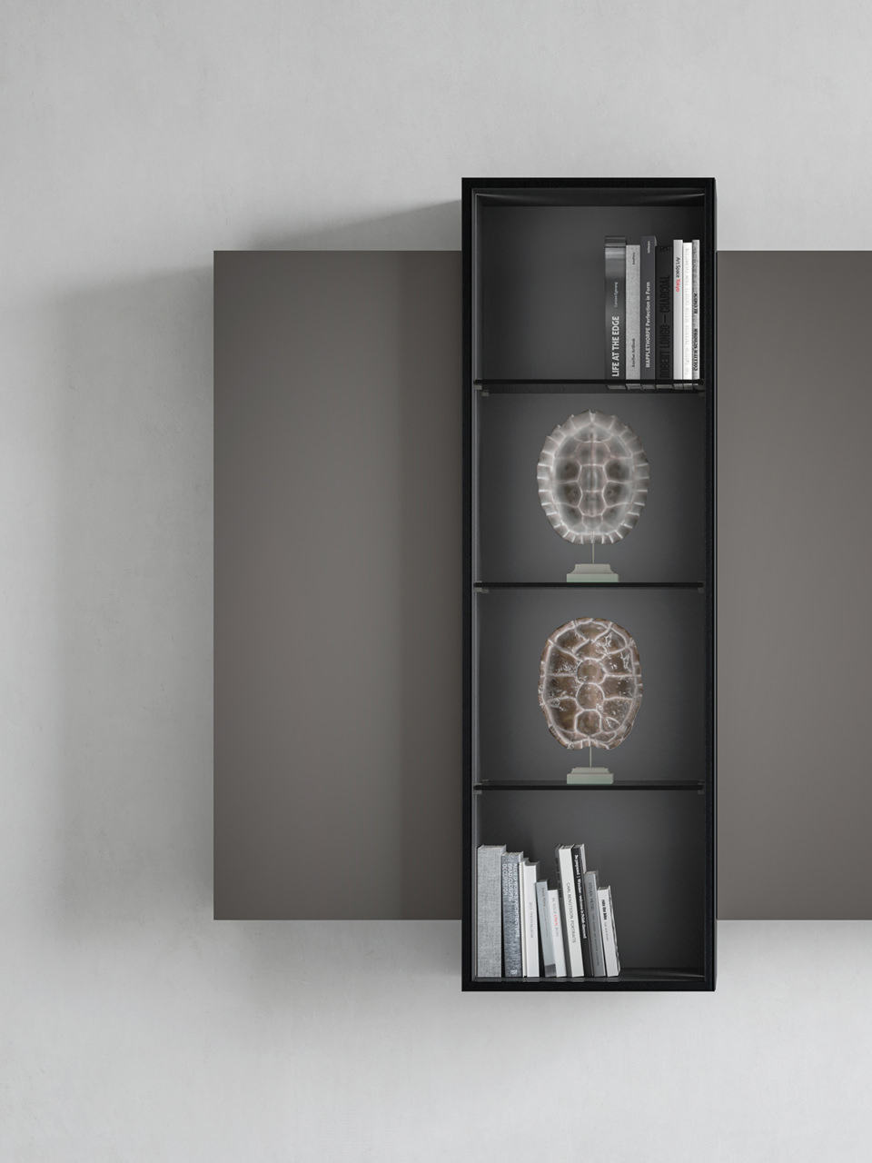 Wall unit with showcase