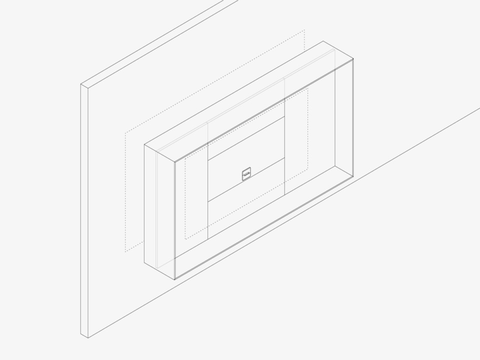 <strong>Cornice TV</strong>

Come un quadro: Cornice TV è il <strong>modulo che abbraccia lo schermo e gli dona nuovo senso estetico</strong>.

Consente il<strong> passaggio dei cavi</strong> nascondendoli alla vista. L'<strong>illuminazione led</strong> valorizza la finitura della schiena.